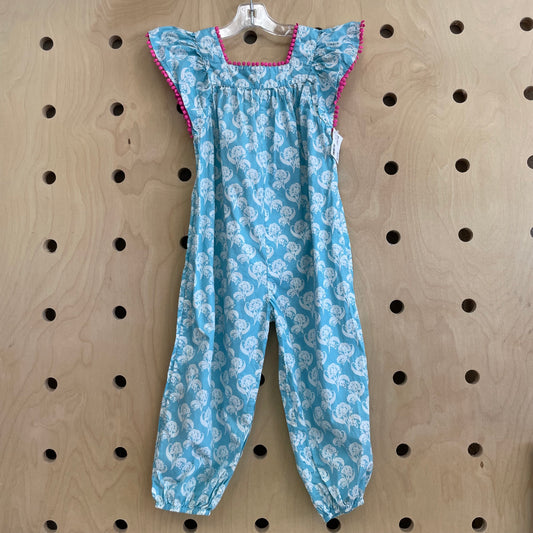 Blue Floral Romper