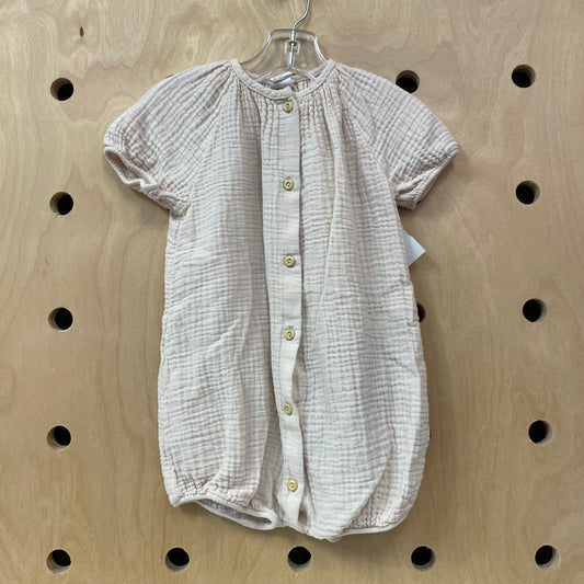 Cream Gauze Bubble Romper