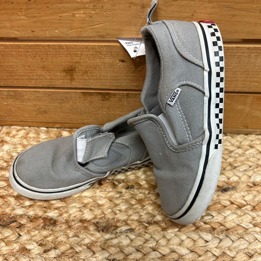 Gray Checkered Slip-Ons