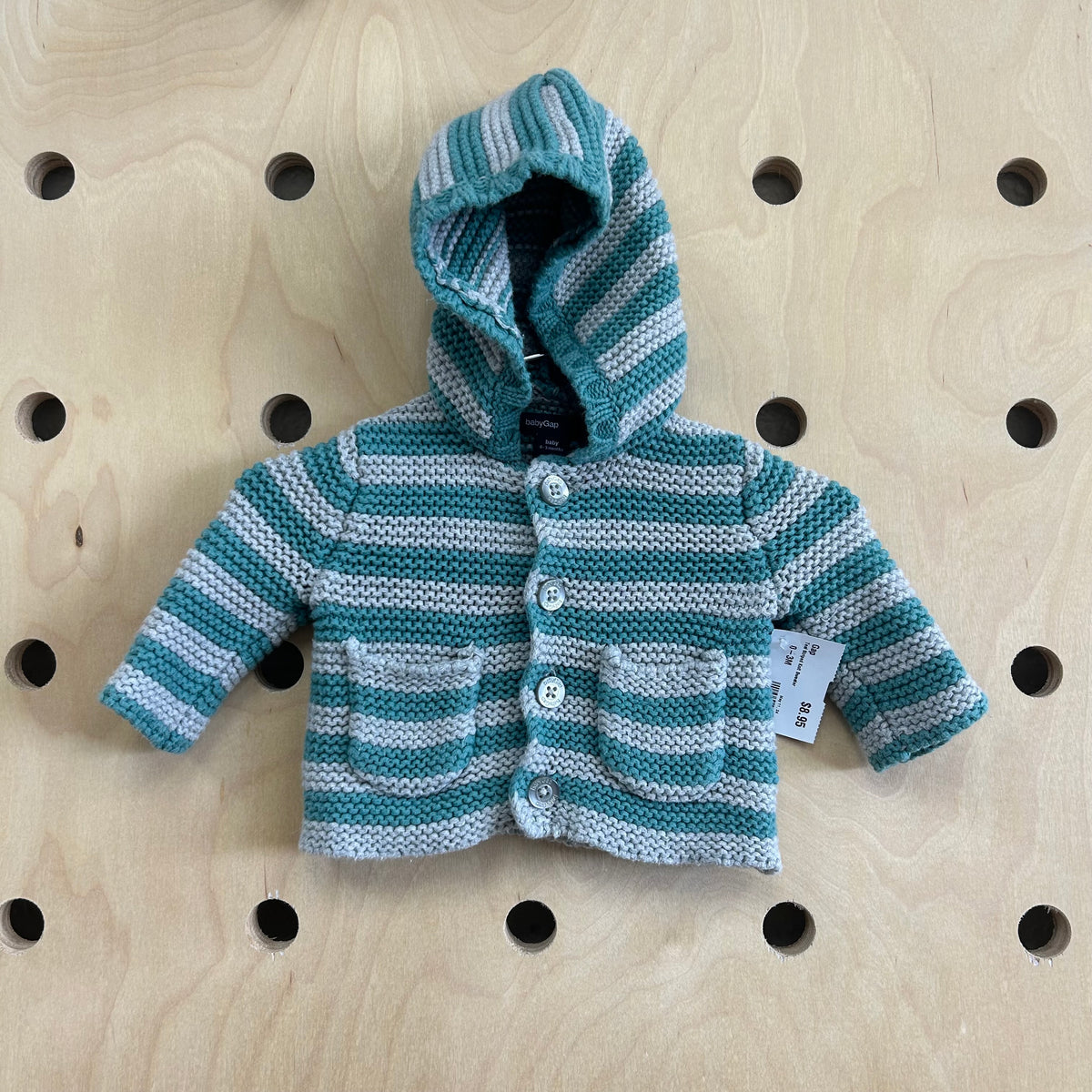 Teal Striped Knit Sweater