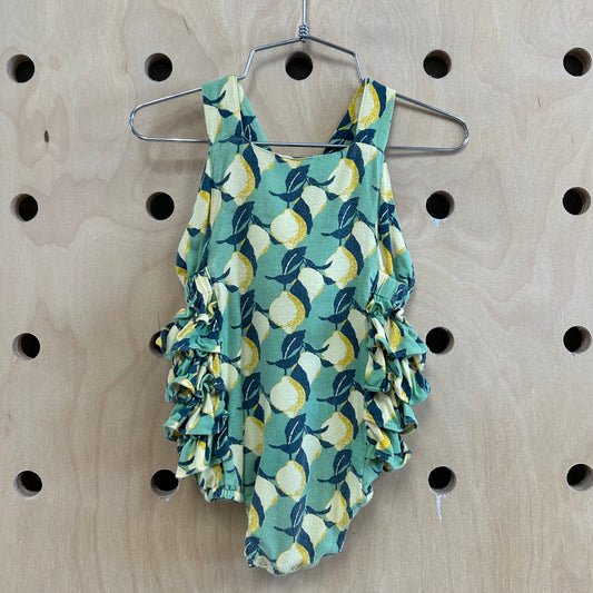 Green Bamboo Lemons Romper