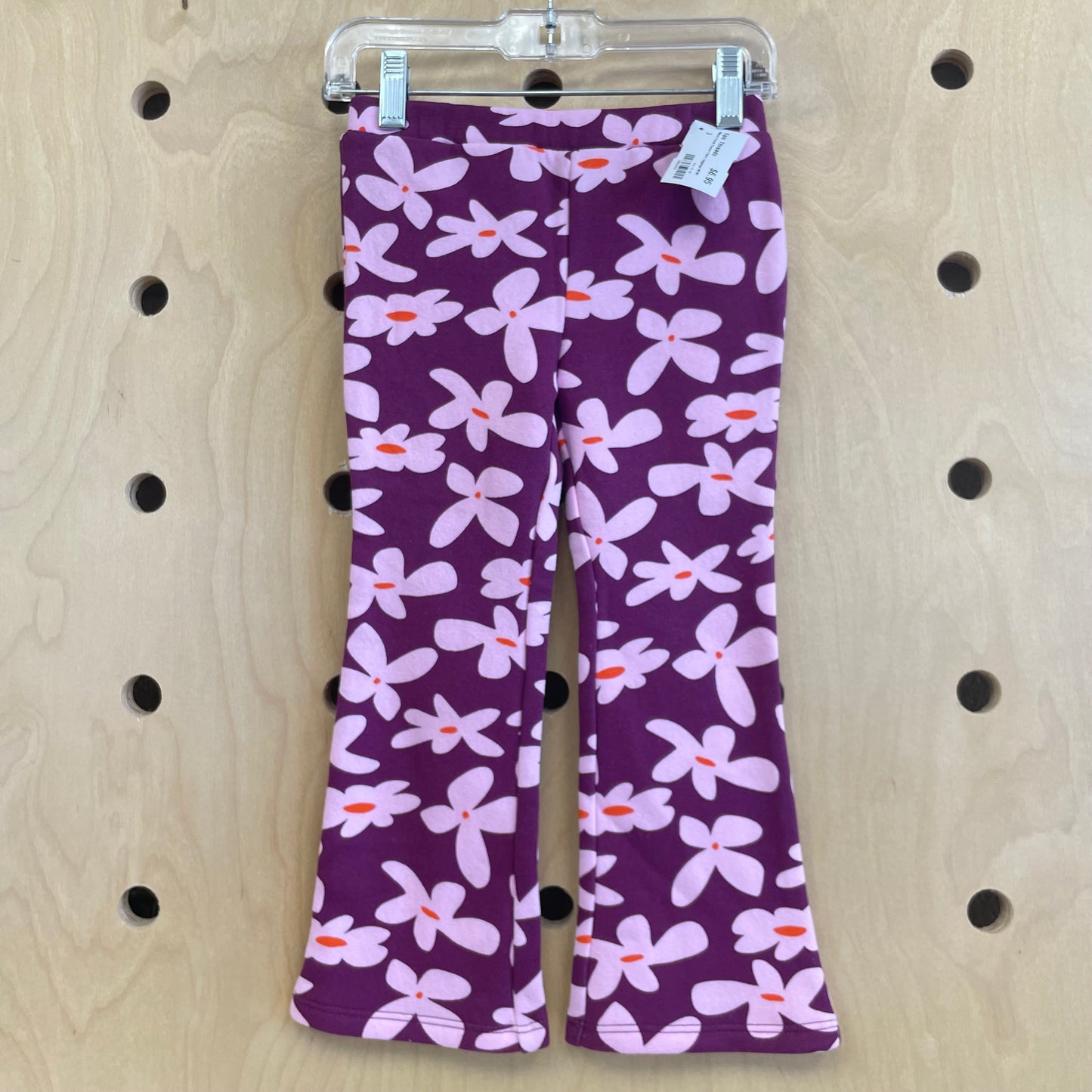 Mauve Floral Fleece Flare Leggings NEW!