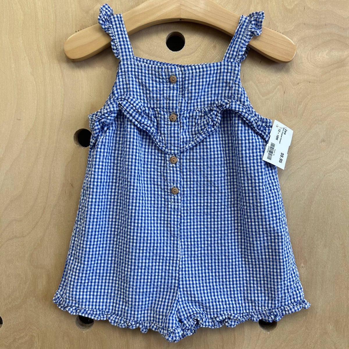 Blue Gingham Romper