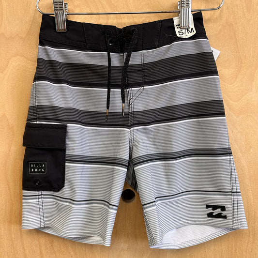 Black & Grey Striped Swim Trunks NEW!
