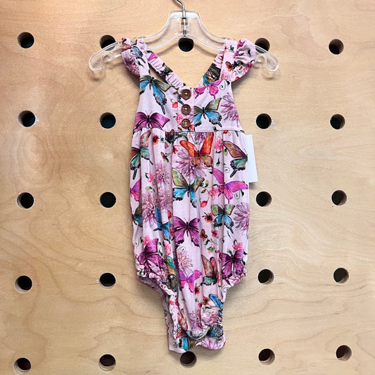 Pink Butterflies Bamboo Romper