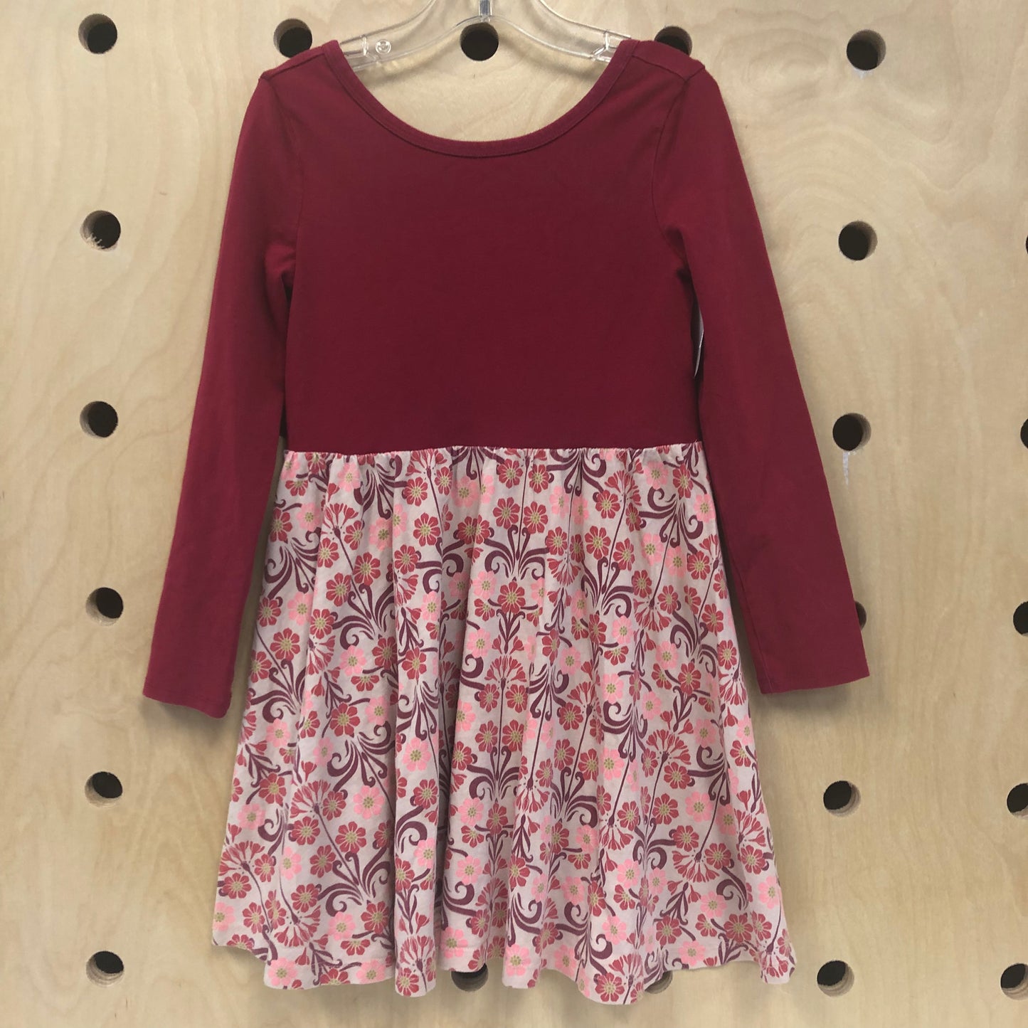 Red Floral Long Sleeve Dress