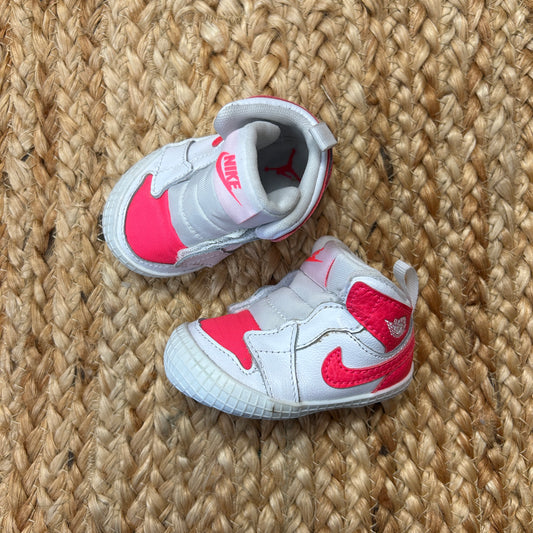 Pink & White Air Jordan 1 Booties