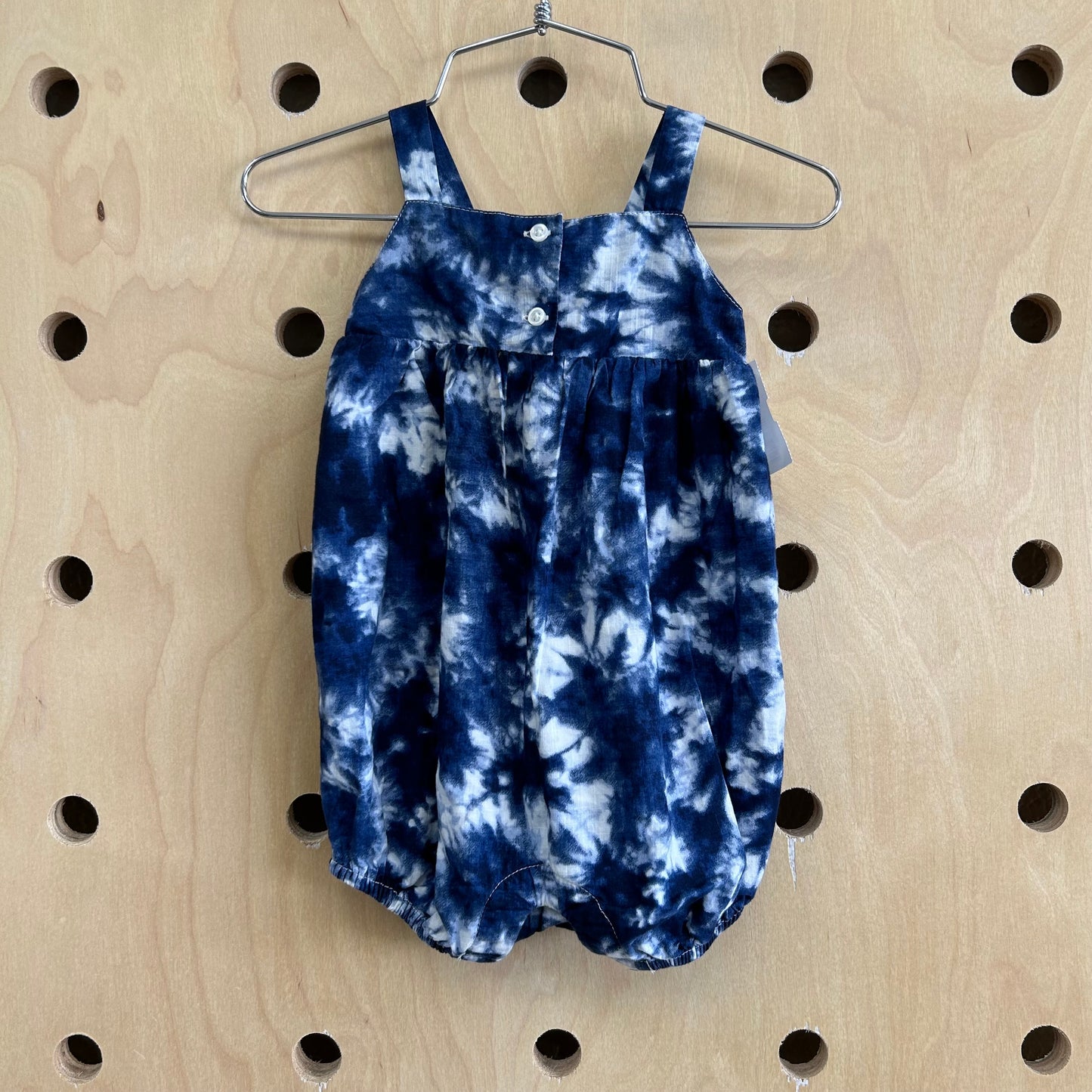Blue Tie Dye Bubble Romper
