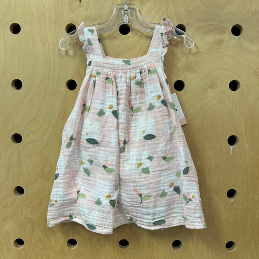 Pink Floral Gauze Dress