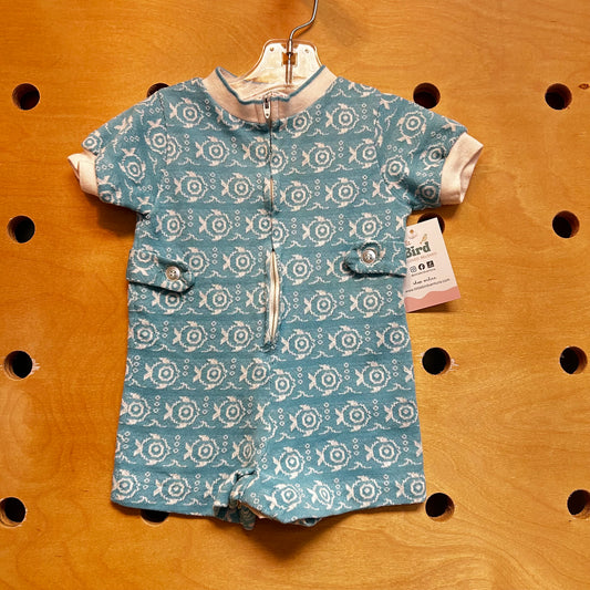 Health-Tex Blue Fish Zippered Romper