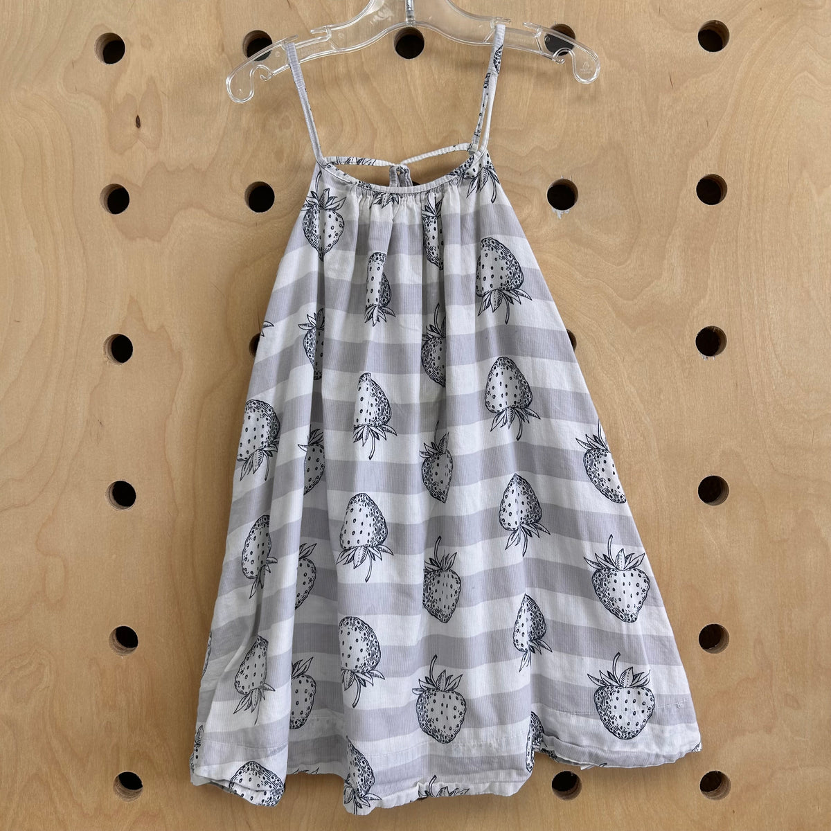 Grey Striped Stawberry Dress