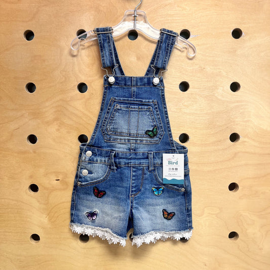 Lace Trim Buttefly Patch Shortalls