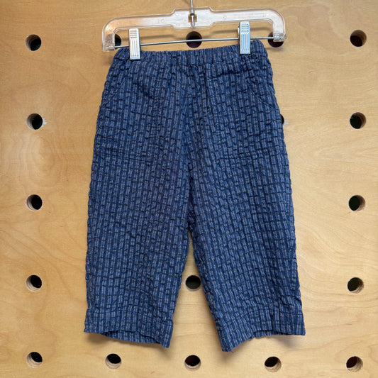Blue Textured Pull On Trousers