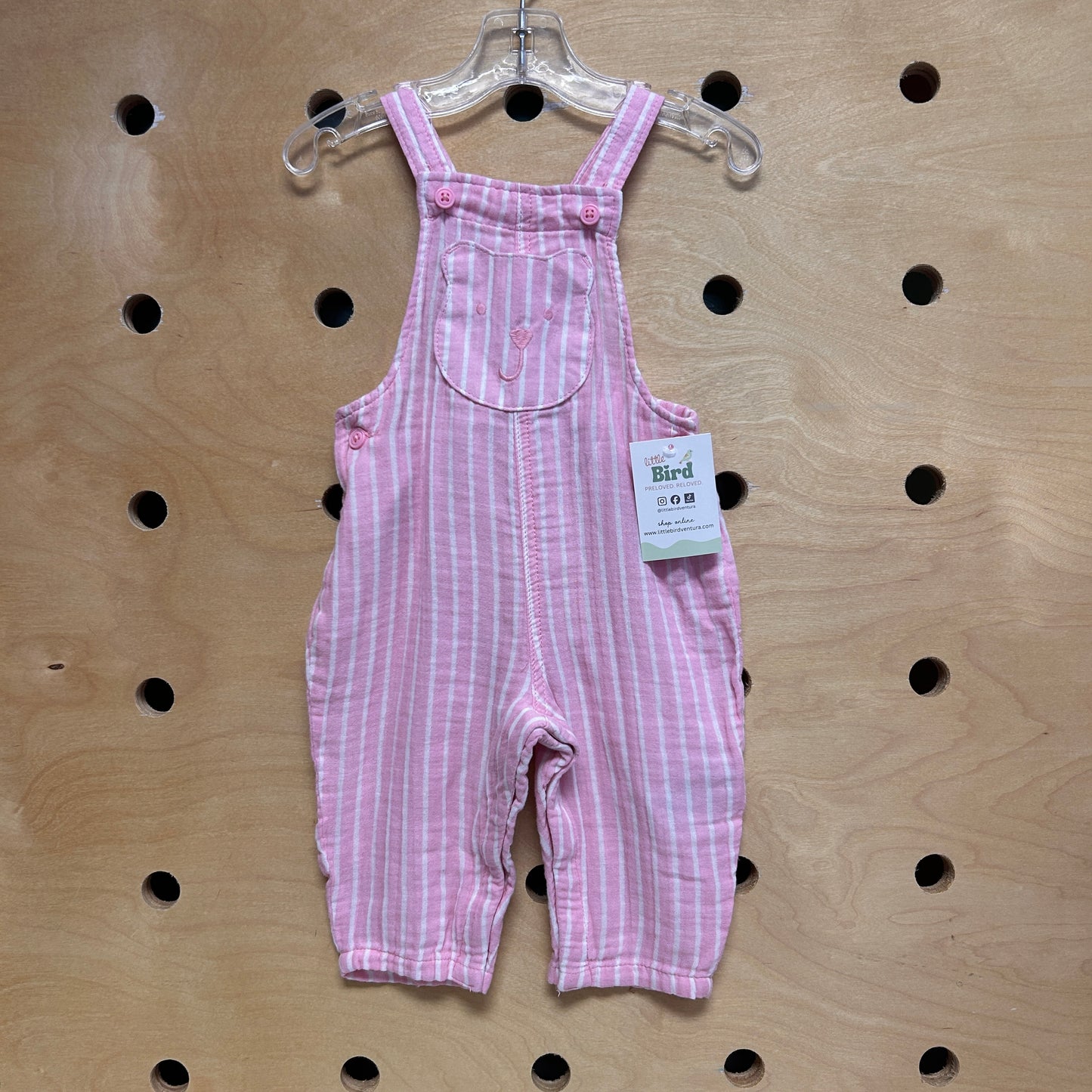 Pink/White Striped Romper
