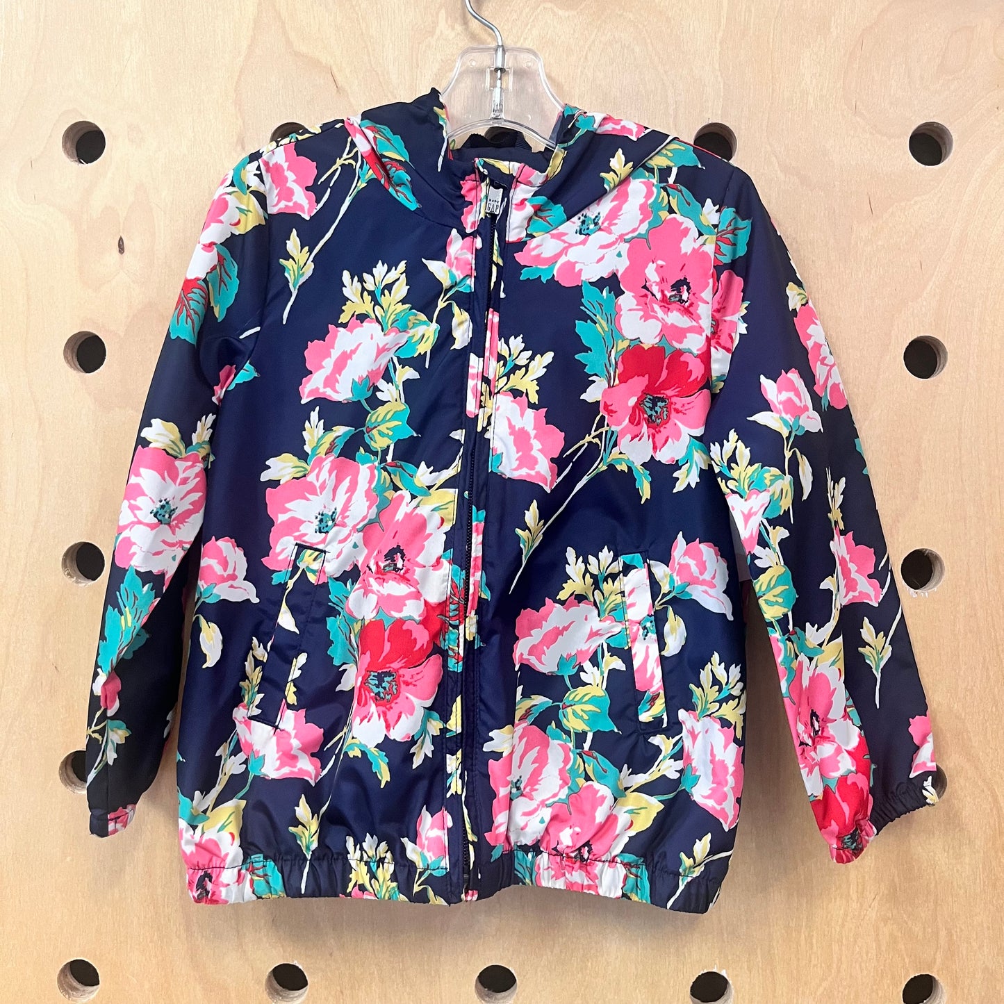 Blue Floral Zip Hoodie