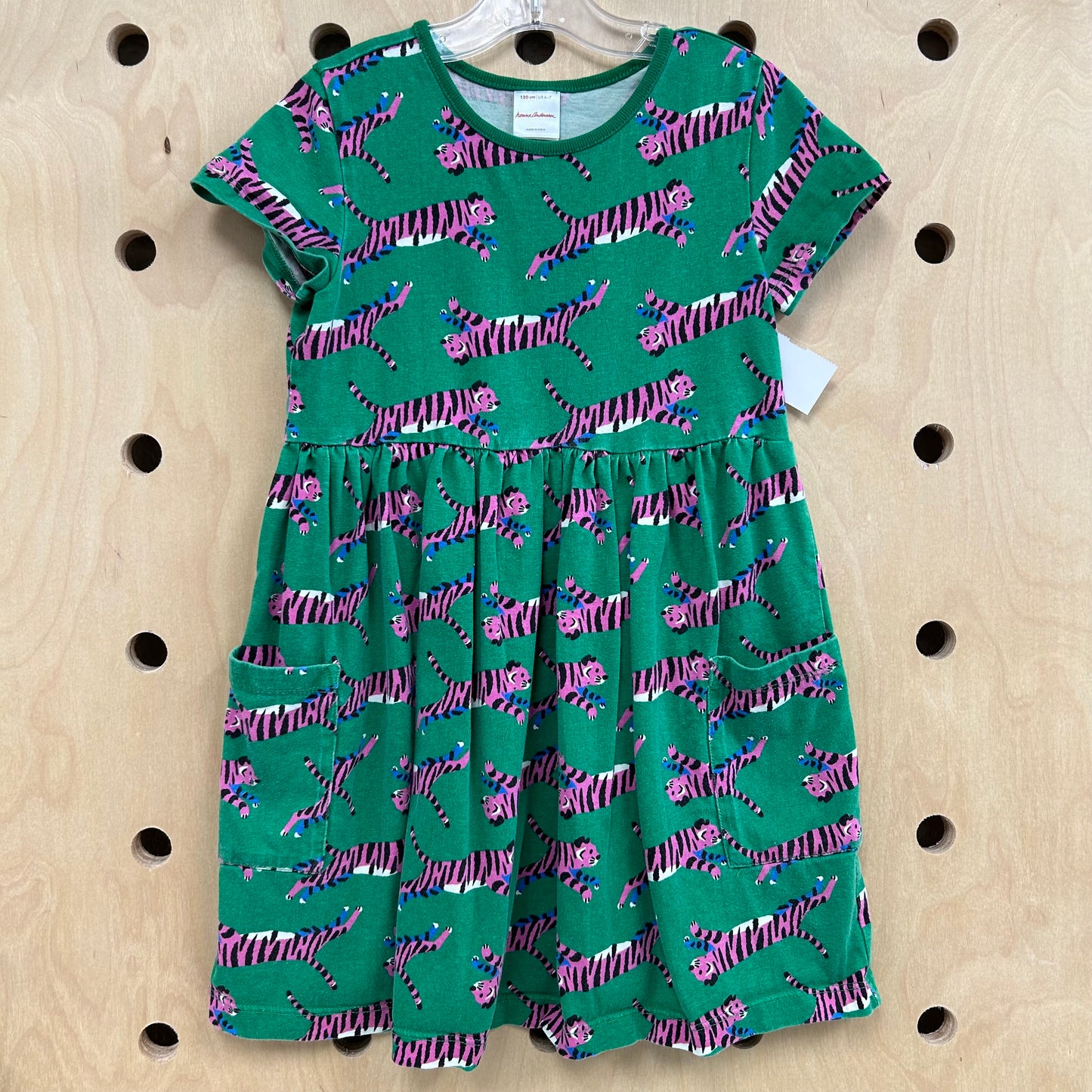 Green+Pink Tigers Dress