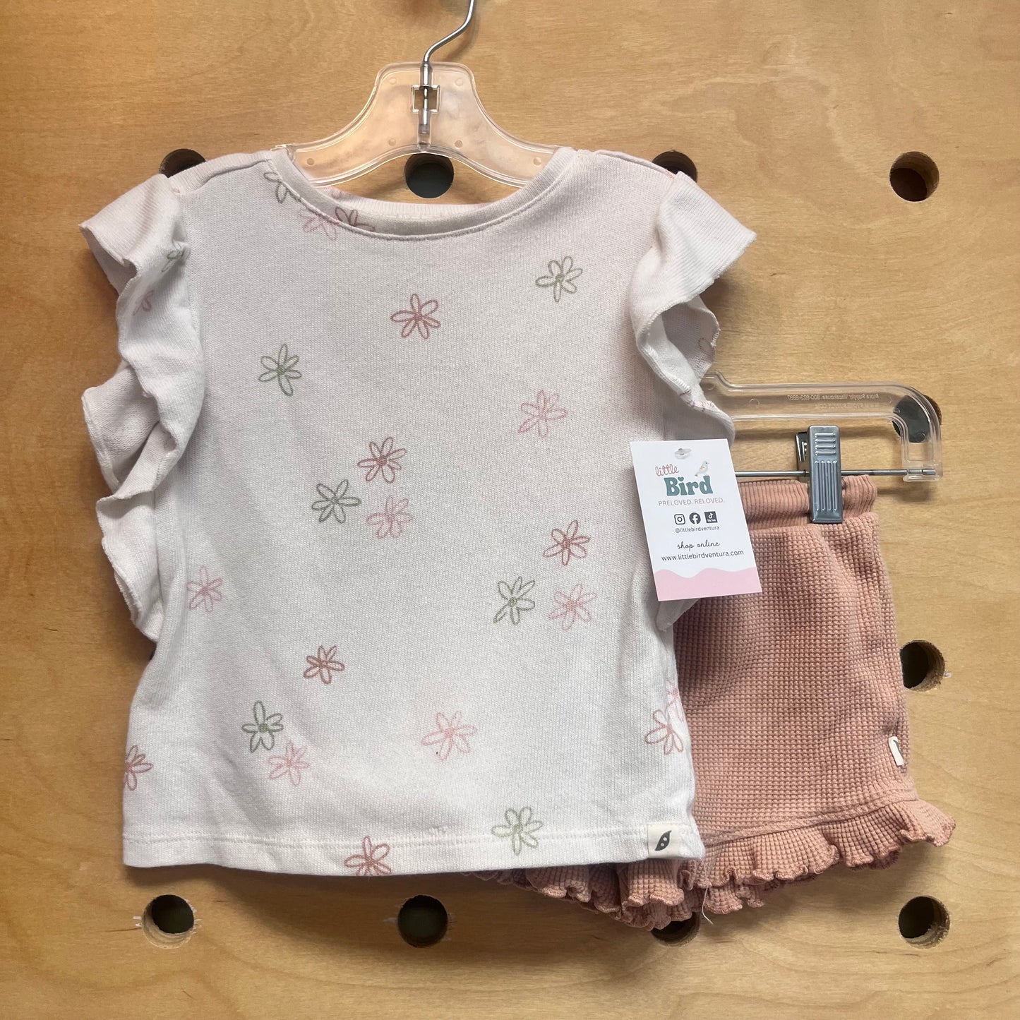 Ivory Floral/Clay Waffle Outfit