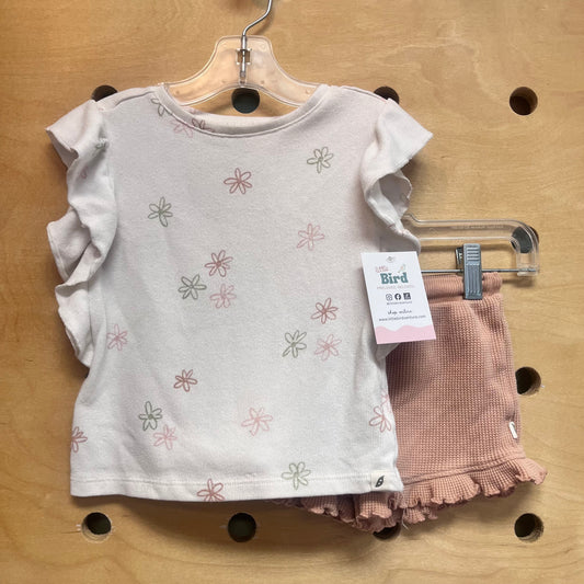 Ivory Floral/Clay Waffle Outfit