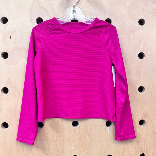 Magenta Ribbed Active Top