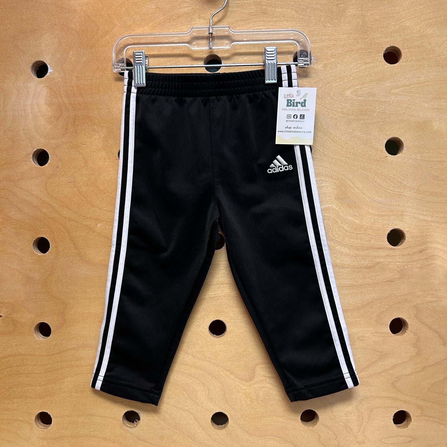 Black Embroider Logo Athletic Pants