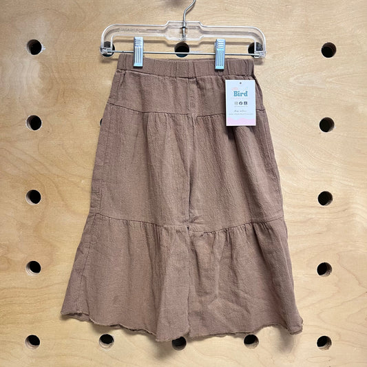 Brown Wide Leg Textured Pants