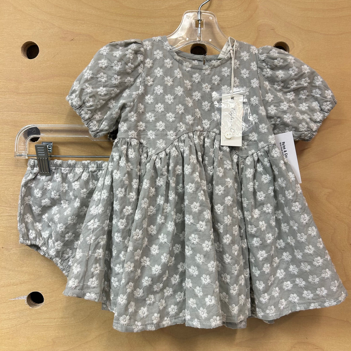 Blue Floral Embroidered Dress NEW!