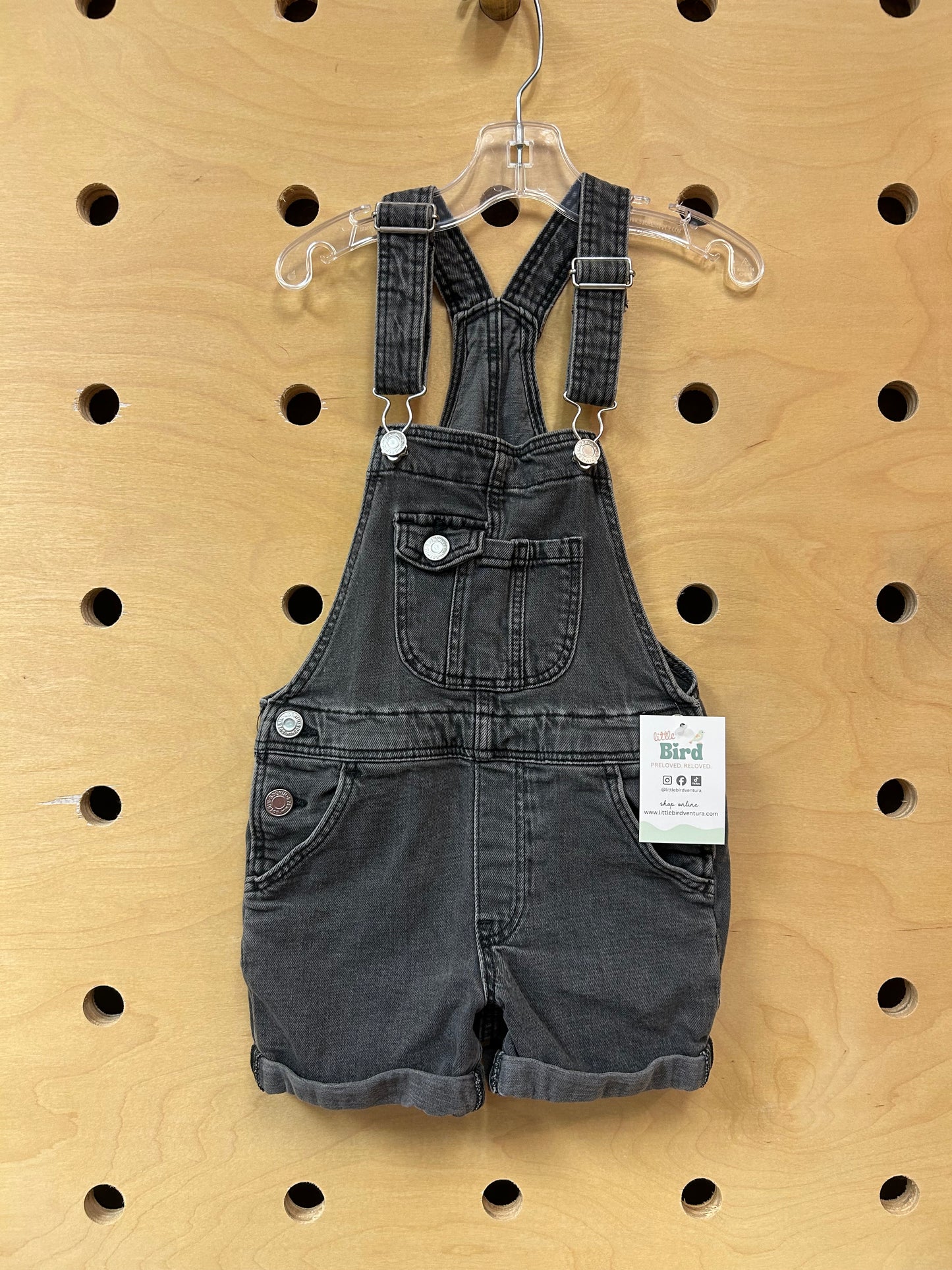 Grey Wash Denim Shortalls