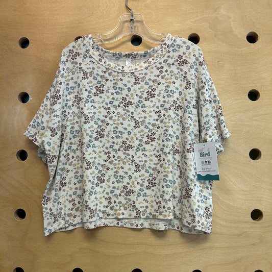Cream Floral Boxy Modal Top