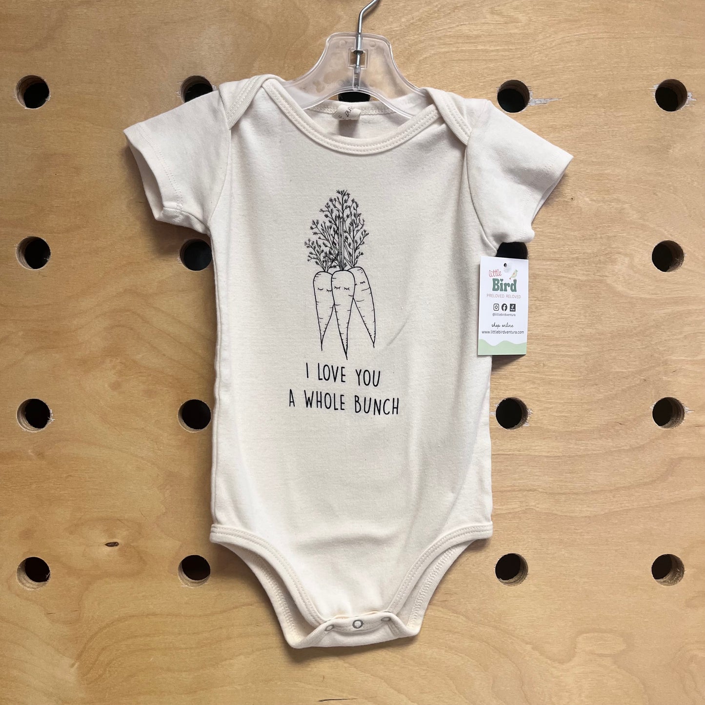 Cream 'I Love You' Carrot Bodysuit