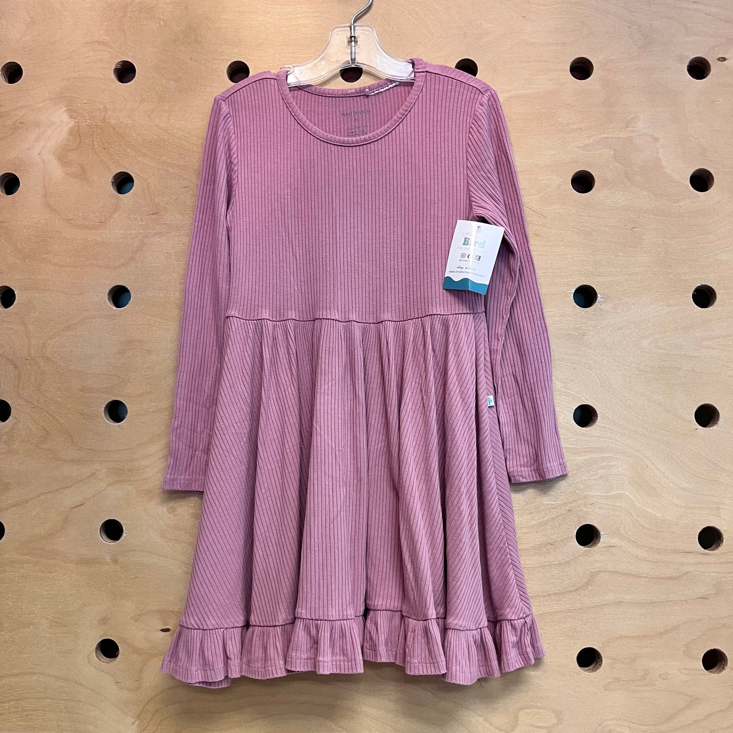 Mauve Ribbed Bamboo Dress