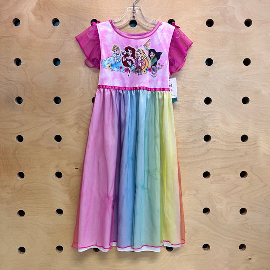 Silky Rainbow Tulle Princesses Nightgown