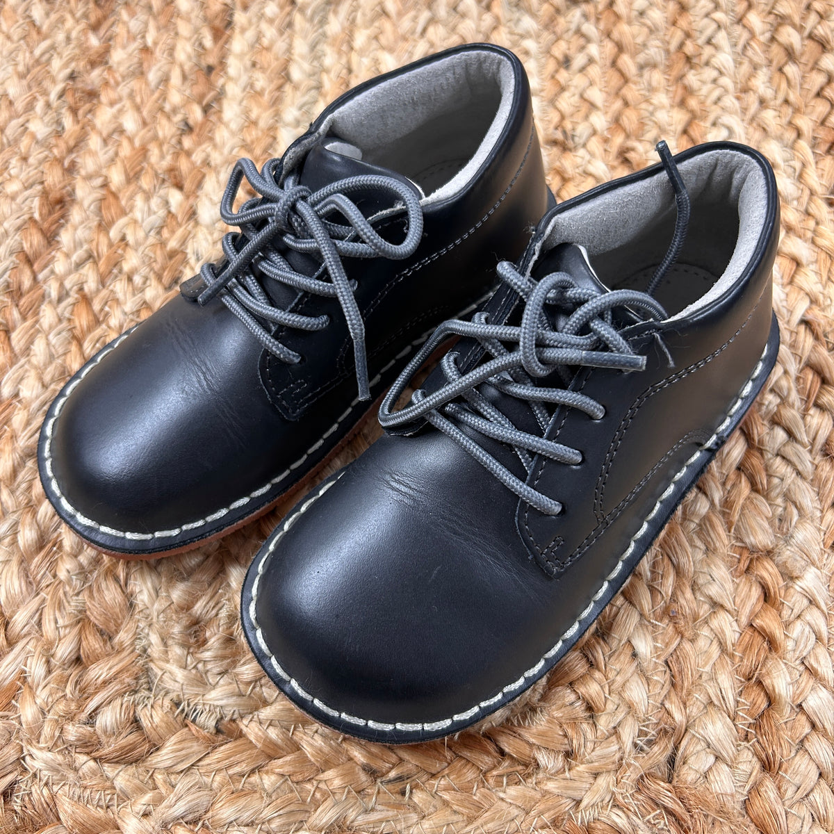 Slate Black Tuck Lace Up Shoes