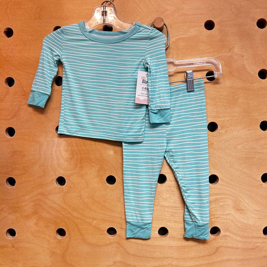Seafoam Striped Bamboo Pajamas