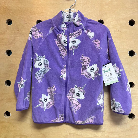 Purple Unicorn Fleece Zip Up