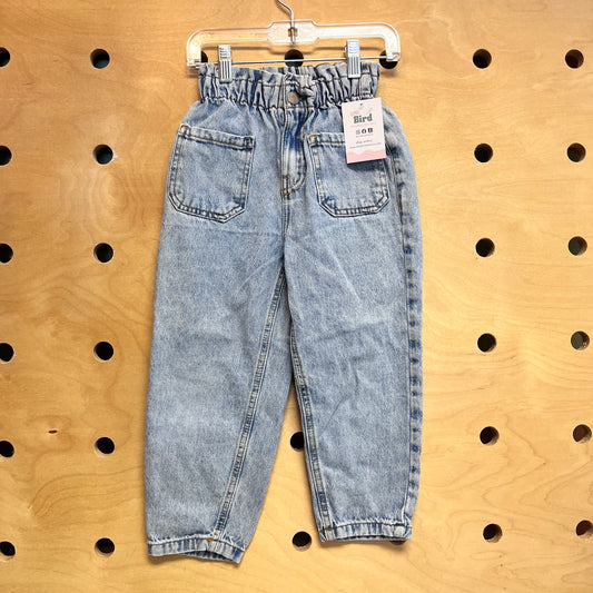 Paper Bag Waist Denim Pants