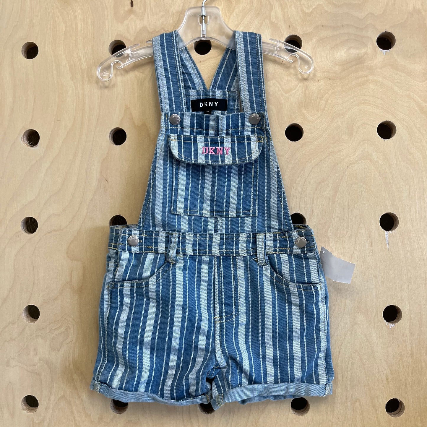 Blue Striped Denim Shortalls