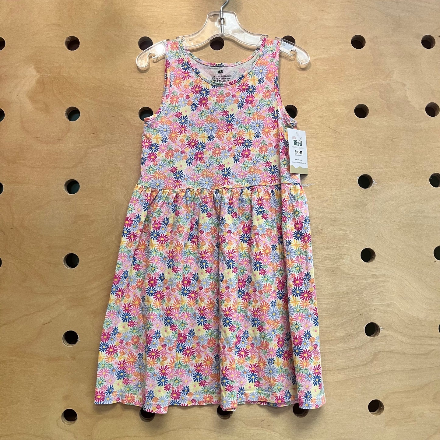 White/Retro Floral Tank Dress
