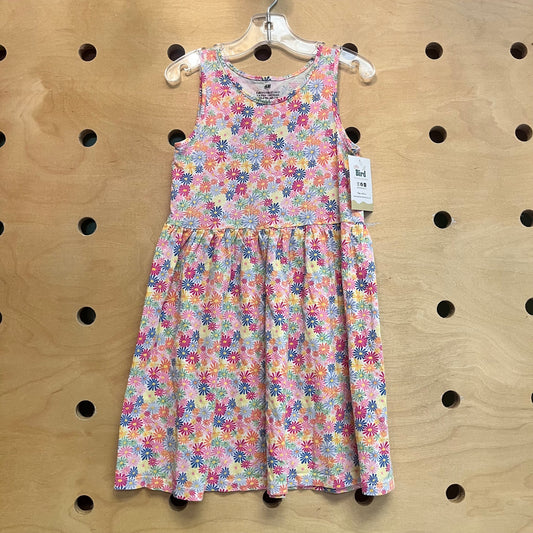 White/Retro Floral Tank Dress