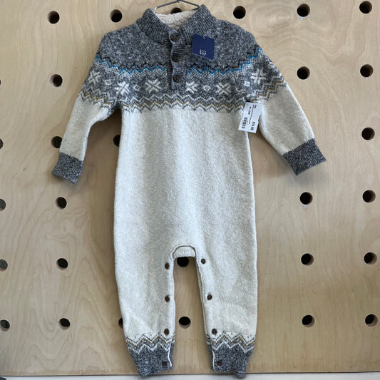 Cream & Grey Soft Knit Romper NEW!