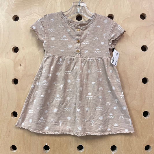Tan Sun & Waves Dress