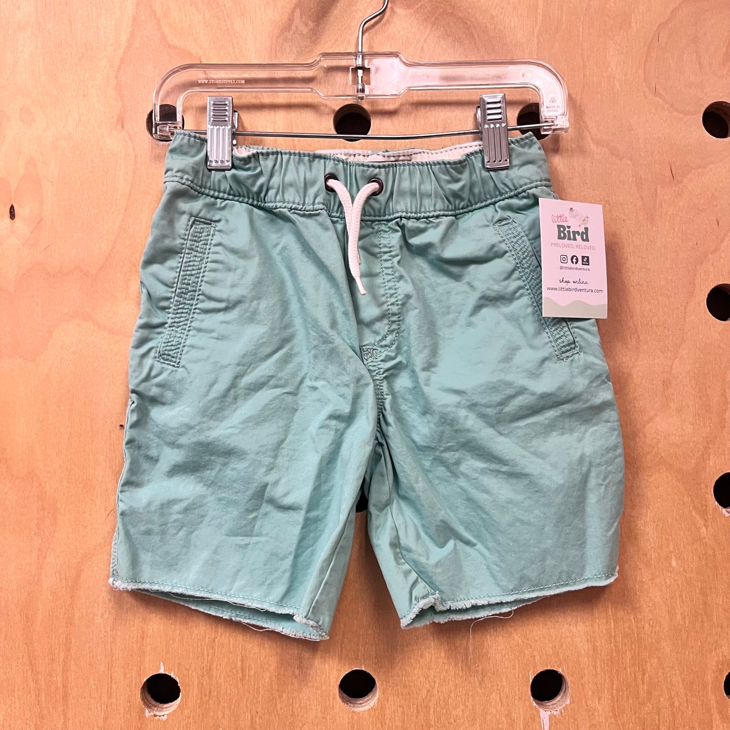 Cyan Drawstring Cotton Shorts