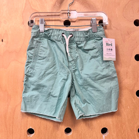 Cyan Drawstring Cotton Shorts