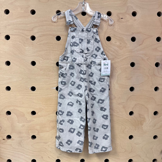 Beige Animal Print Overalls