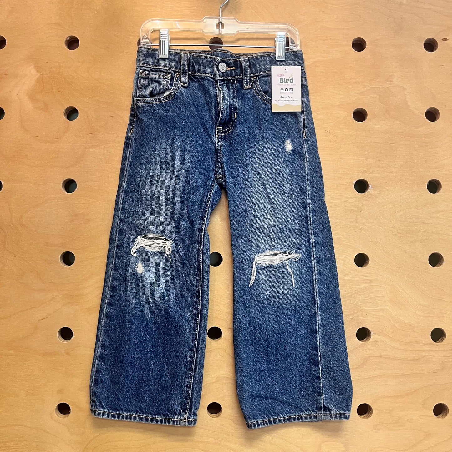 Baggy Wide Leg Distressed Denim