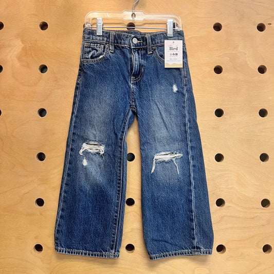 Baggy Wide Leg Distressed Denim
