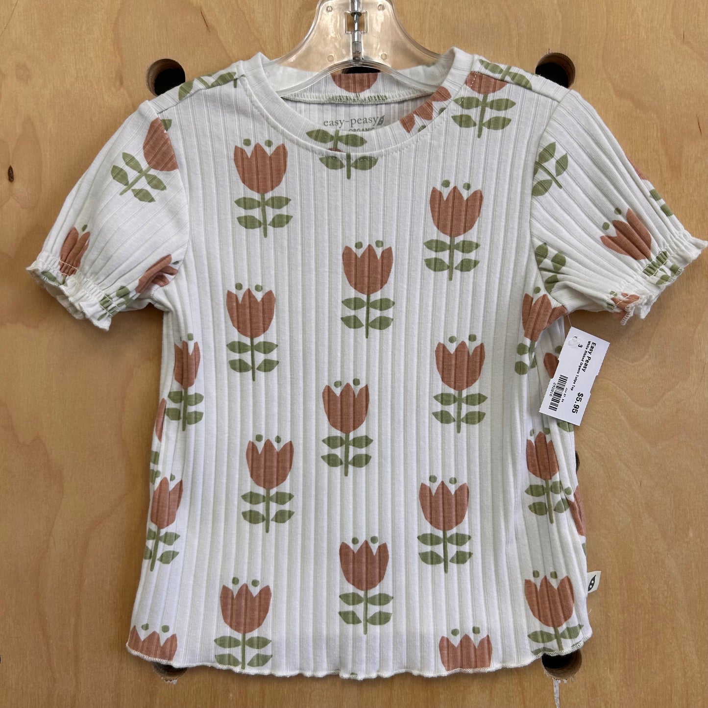 White Ribbed Organic Tulips Top