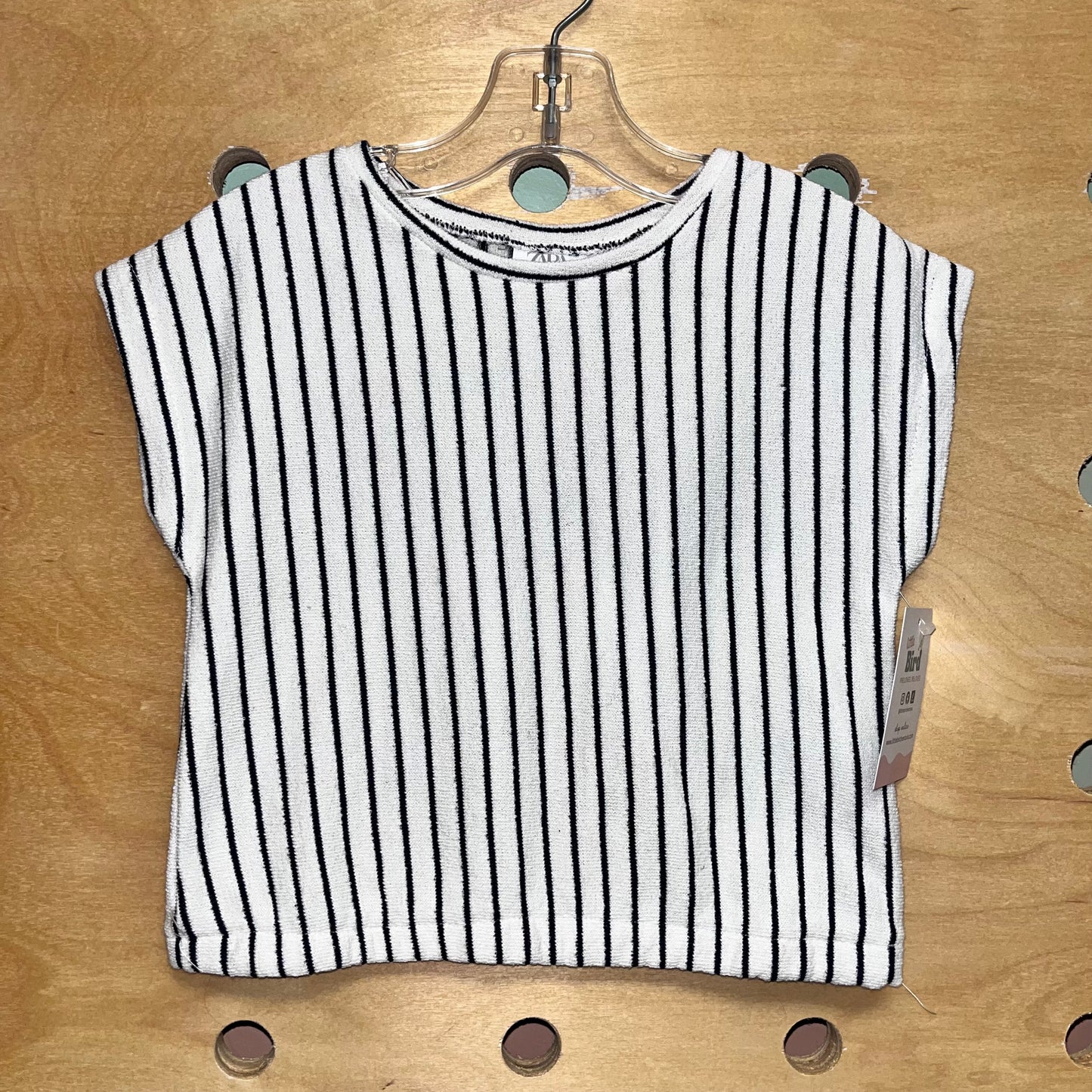 B&W Striped Textured Top