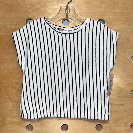 B&W Striped Textured Top