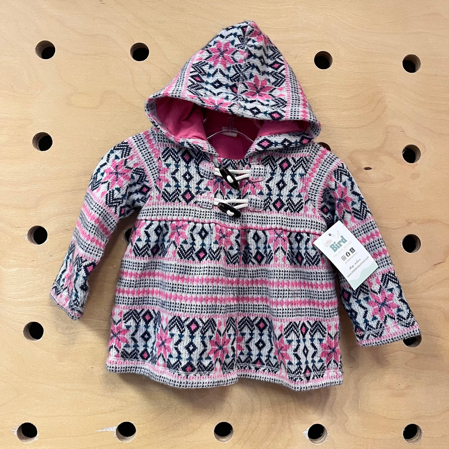 Knit Hoodie Snap Jacket