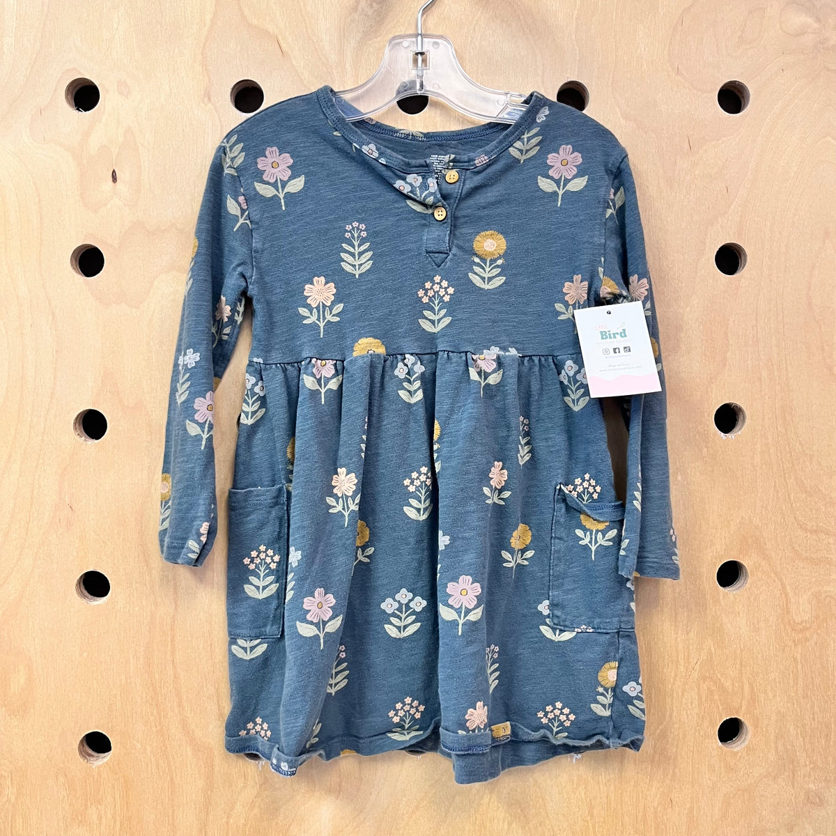 Organic Teal Floral Dress